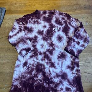 PINK Victoria's Secret Tie-Dye Long Sleeve Tee - Purple and White